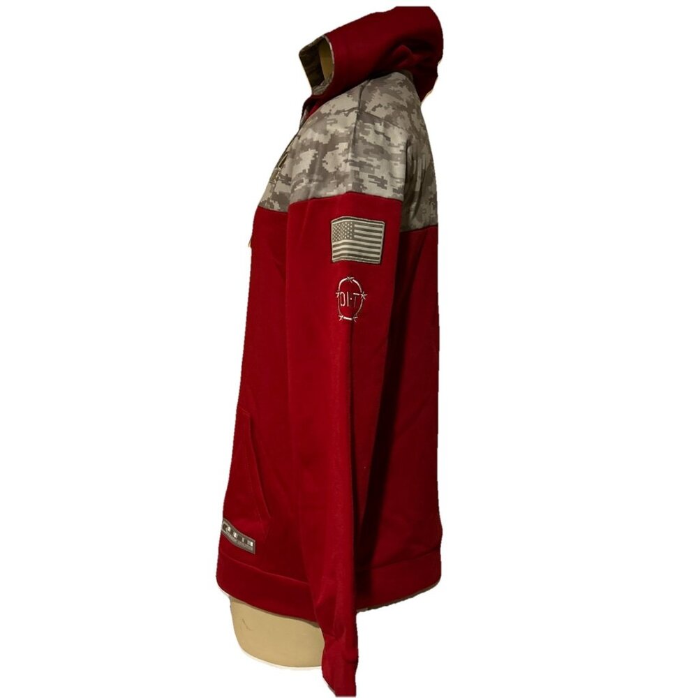 Nebraska Huskers Colosseum OHT Mens Military Hoodie L Red Gray Camo NCAA NEW - Picture 10 of 14